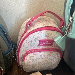 Loungefly Pink and Cream Simpsons Kids Bag